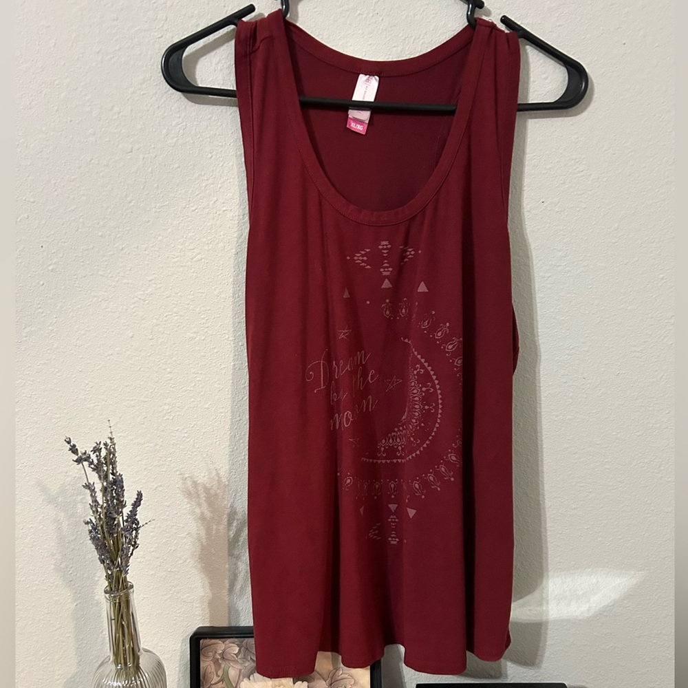 No Boundaries, Burgundy Tank Top, Size XL, lightly used